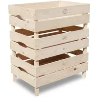 HABAU Obst- und Gemüsekiste, 3er-Set, Hellbraun
