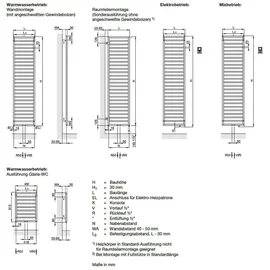 Zehnder Badheizkörper 1579 x 600 mm 500 W verchromt elektrisch