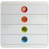 Exacompta Schubladenbox Pop-Box 27,8 x 34,7 x 26,7 cm 4-tlg. weiß