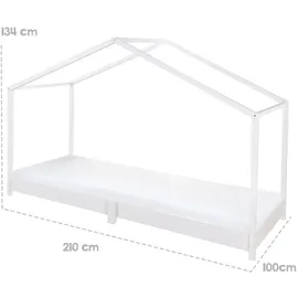 roba Hausbett 90 x 200 cm Massivholz lackiert weiß