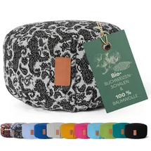 #DoYourYoga rundes Yogabolster - waschbarer Bezug, Bio-Buchweizenschalen (KBA) Füllung, 30 x 15 cm, Yoga Kissen für Yin Yoga & Meditation - Style (3)