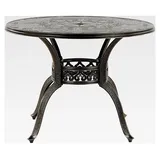 Gartentisch Dunkelbraun Aluminium rund Retro Sapri