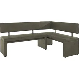 OTTO home Eckbank OTTO HOME "Charissa", grün (khakifarben (arizona 4421)), B:190cm H:90cm T:140cm, Holzwerkstoff, Massivholz, Sitzbänke, Eckbank, in 3 Größen, verschiedene Qualitäten