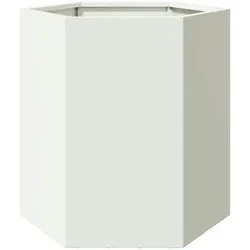 vidaXL Pflanzkübel Weiß Sechseckig 46x40x45 Stahl
