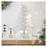 vidaXL Weihnachtsbaum zum Schmücken Weiß 80 cm Massivholz Kiefer