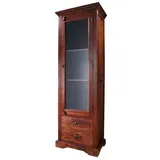 Massivmoebel24 Vitrine Akazie 65 x 44 x 191 cm Braun