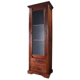 Massivmoebel24 Vitrine Akazie 65 x 44 x 191 cm Braun