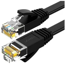 UGREEN Flat RJ45 LAN Ethernet Kabel Cat. 6 0,5m flaches Netzwerkkabel 1000 Mbps Schwarz (NW102)