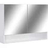 vidaXL LED-Bad-Spiegelschrank Weiß 80x15x60 cm MDF