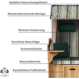 Strandkorb Hanse Ostsee Grün 2,5-Sitzer Volllieger