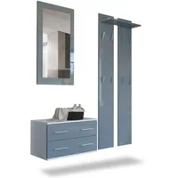 Vladon Garderobe, Grau, Holzwerkstoff, 170x200x35 cm, Garderobe, Garderoben-Sets &