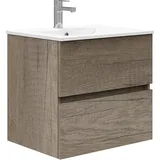 Baikal Trix Badezimmermöbel, rund, 39 cm, Möbel 50 cm, 2 Schubladen, zur Wandmontage, Verschiedene Ausführungen und Maße, montiert, 2 Schubladen, 50 cm Nebraska