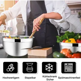 luxuskollektion Rührschüssel Set 5-teilig Edelstahl Salatschüssel Schwarz