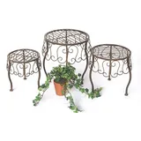 DanDiBo Ambiente Blumenhocker 3er Set 140129  Rund 30 x 30 cm Braun