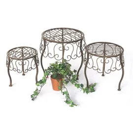 DanDiBo Ambiente Blumenhocker 3er Set 140129  Rund 30 x 30 cm Braun