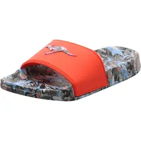KangaROOS K-Slide Print Sandale, Jet Black/Funny Shark, 35