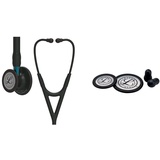 3M Littmann Cardiology IV Stethoskop für die Diagnose, 69 cm, 6201 & 3M Littmann Stethoskop Ersatzteil-Set, Classic III und Cardiology IV, schwarz, 40016