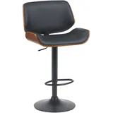 CLP Barhocker Beverley höhenverstellbar drehbar 2er Set Walnuss/Schwarz