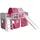 TICAA Hochbett Ekki Country 90 x 200 cm Kiefer massiv weiß rosa
