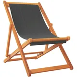 vidaXL Strandstühle 2 Stk. Klappbar Grau Stoff