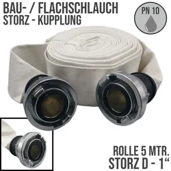 STORZ D KA 31 25 mm 1 Bau Feuerwehr Flach Pumpen Industrie Schlauch Garnitur PN..."