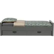 Woood Bett Morris 90 x 200 cm Kiefer massiv grau