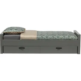 Woood Bett Morris 90 x 200 cm Kiefer massiv grau