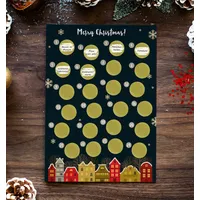 Adventskalender zum rubbeln und selbst schreiben - Rubbellos Adventskalender in A4 - Weihnachtskalender für Frauen, Männer und Paare - Merry Christmas - Weihnachtskalender