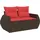 vidaXL Gartensofa-Set mit Kissen, braun, Polyrattan