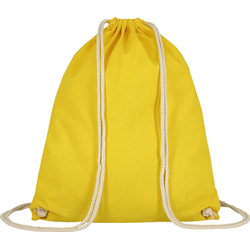 Turnbeutel - OEKO-TEX 100 zertifiziert | mit robusten Zugbändern | 38x46cm | Jutebeutel | Einkaufstasche | Rucksack | unbedruckt, gelb