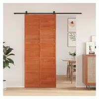 vidaXL Scheunentür Wachsbraun 90x208 cm Massivholz Kiefer