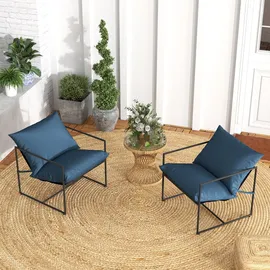 Costway Loungesessel Gartensessel 71 x 64 x 48,5 cm blau 2 St.