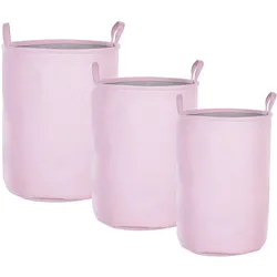 Aufbewahrungskorb 3er Set ARCHA Baumwolle Rosa