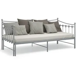 vidaXL Ausziehsofa Bettgestell Grau Metall 90x200 cm