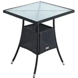 Polyrattan Balkontisch Rattan Tisch Beistelltisch Gartentisch 60 cm Schwarz