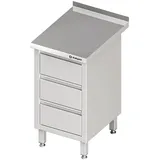 Stalgast Schubladenschrank mit 3 Schubladen, 450x600x850 mm, mit Aufkantung, verschweißt