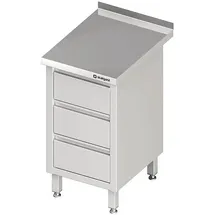 Stalgast Schubladenschrank mit 3 Schubladen, 450x600x850 mm, mit Aufkantung, verschweißt