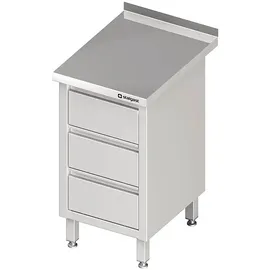 Stalgast Schubladenschrank mit 3 Schubladen, 450x600x850 mm, mit Aufkantung, verschweißt