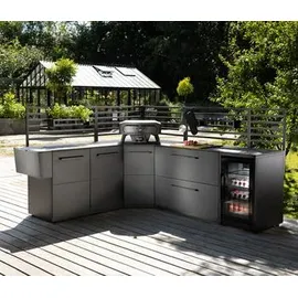 cozze Rückwand Eckmodul 90 x 75 cm Aluminium Schwarz