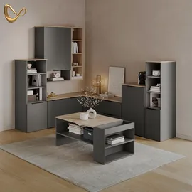livinity® Piave Universalschrank 30,2 x 120 x 40 cm Anthrazit/Sonoma