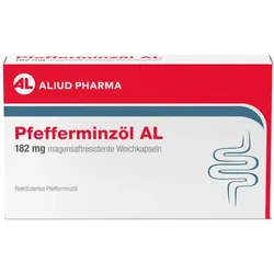 Pfefferminzöl AL 182 mg Weichkapseln bei Bauchkrämpfen, Bauchschmerzen, Blähungen, insbesondere bei Reizdarmsyndrom
