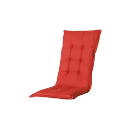 PROGARDEN Tampa Klappsessel 60 x 61 x 109 cm weiß inkl. 4 x Auflage rot
