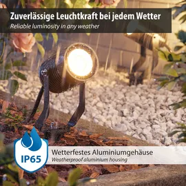ledscom.de Gartenstrahler SHINGA für außen, IP65, Stecker, anthrazit, 1x GU10 max. 15W