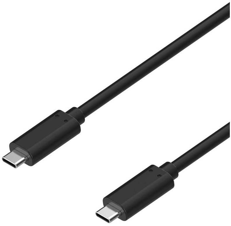 Kabelbude.eu USB Kabel 3.2 USB Typ C Stecker auf USB Typ C Stecker, Gen 2x2 schwa Smartphone-Kabel, (25,00 cm) schwarz