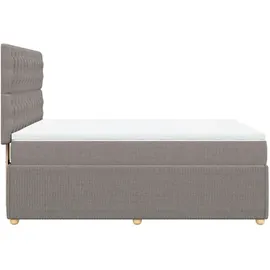 vidaXL Boxspringbett mit Matratze Taupe 140x200 cm Stoff