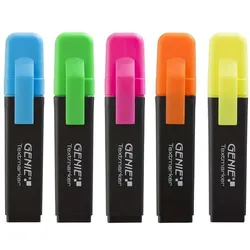 40x GENIE Textmarker 5 Farben Neon Marker Set Highlighter Stifte Leuchtmarker