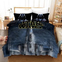 NICHIYO Star Wars Bettwäsche Set - Bettbezug und Kissenbezug,Mikrofaser,3D Digital Print dreiteiliger Bettwäsche(Bettbezug + Kissenbezüge) (13,Single 135x200cm)