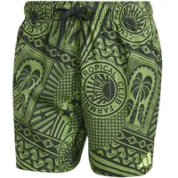 adidas FARM 3-Streifen 5-Inch Badeshorts Crew Green / Black / Semi Spark S