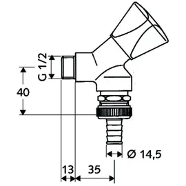 Schell Geräteschrägsitzventil Rohrbelüfter G 1/2' Chrom