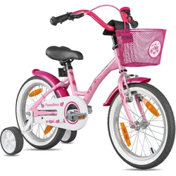 Kinderfahrrad 16 Zoll ab 4 Jahre mit Stützräder und Rücktritt rosa|rosa|WEISS 16